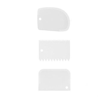 3Pcs Dough Cutter Icing Scraper Kitchen Tool Pastry Bowl Divider Bench Fondant - Blue