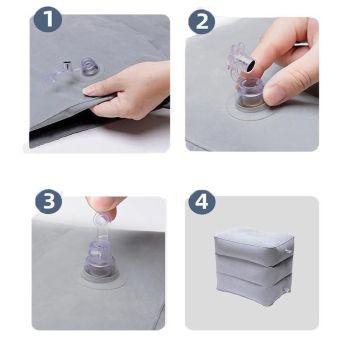 Inflatable Foot Rest Travel Air Pillow Cushion Office Home Leg Footrest Relax