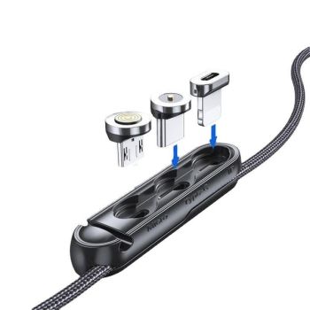1m 2m Braided Charging Cable with Detachable Connectors for Type C Micro Lightning - iOS (iProduct) Connector Only