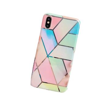 Rainbow Case for iPhone 14 13 12 11 Pro Max XR XS Marble Phone Shockproof Cover Silicone - For iphone 14