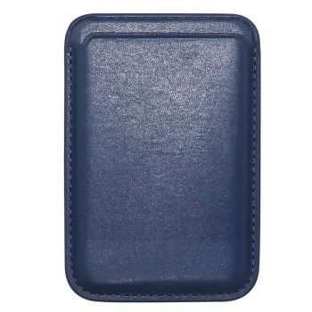 Leather Card Holder Wallet Pocket for iPhone 14 13 Pro Max with Snap-On Attachment - Red