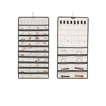 48 Pockets Jewelry Hanging Storage Organizer Holder Earring Display Pouch Bag - Grey