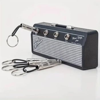 Guitar Shaped Wall Mounted Key Holder Decorative Storage Rack Home Organiser