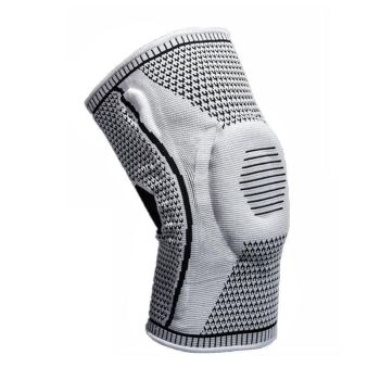 Grey Knee Brace Knee Compression Sleeve Professional Sports Silicone Knee Support - XL
