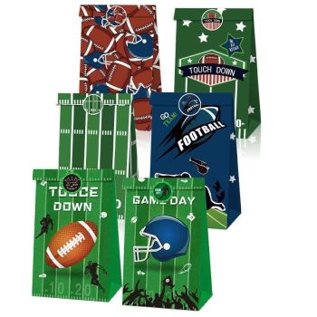 2set Football Touchdown Sports Game Party Candy Gift Kraft Paper Bags Birthday - 2sets-LB135