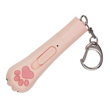 Mini Handheld Cat Claw Teasing Toy Interactive Pet Play Wand for Kitten Exercise - Pink