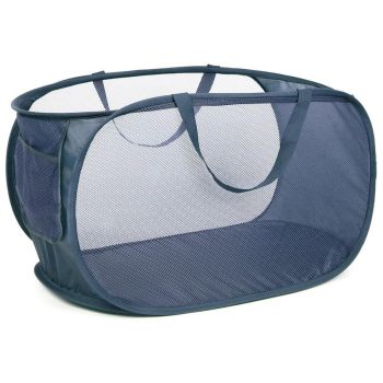 Large Folding Laundry Basket Collapsible Storage Organizer Dirty Clothes Hamper - Navy