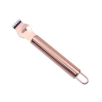 Lemon Zester Grater Knife Tool Stainless Steel with Channel Garnish Citrus Lime - Rose Gold