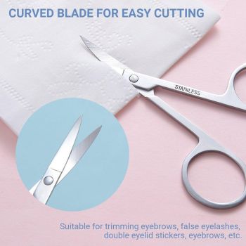 Eyebrow Trimming Scissors Eyelash Nose Hair Cutter Manicure Tweezers