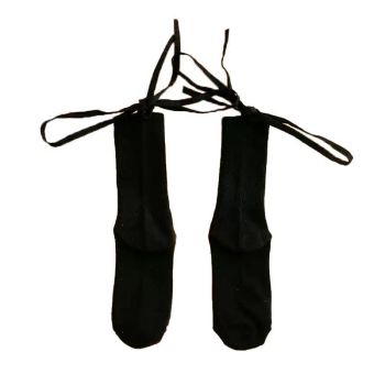 Cross-Tie Women Lolita Socks Bandage Stockings Korean Style Middle Tube Socks - Black+Black