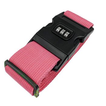 Luggage Strap Code Password Travel Suitcase Secure Lock Safe Nylon Packing Belt - Red+Grey