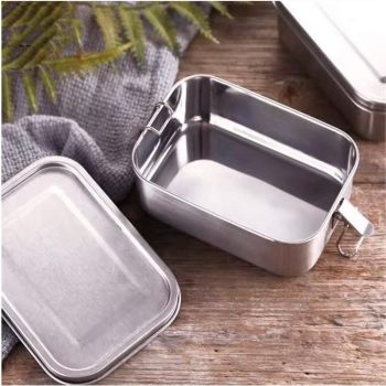 850ml Stainless Steel Square Bento Box Durable Leakproof Food Storage Container