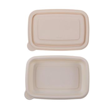 50pcs Eco Friendly Corn Starch Lunch Box Degradable Takeout Bento Container - 850ml