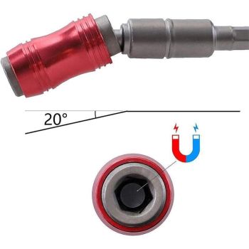 Pivot Drill Bit Holder Steel Impact Swivel Screw Adapter for Quick Bit Changes - Red Black