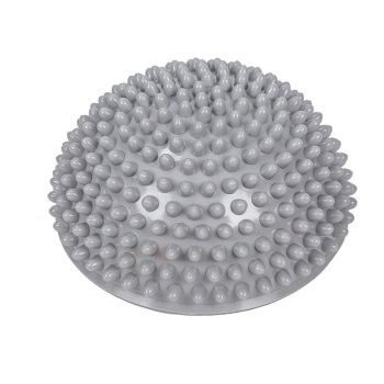 Spiky Massage Ball PVC Half Round Yoga Exercise Foot Hand Cushion - Grey