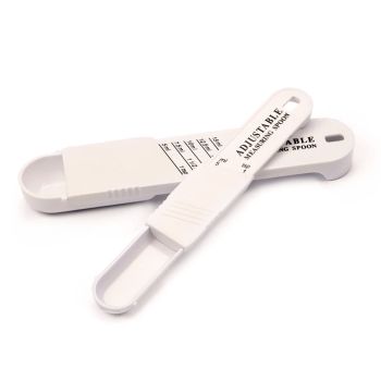 2PCS Adjustable ml Gram Plastic Measuring Spoon Scale Kitchen For Metering Spoon - Black