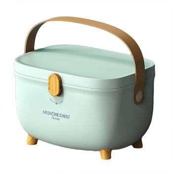 2 Layer Portable First Aid Kit Emergency Medicine Chest Organizer Storage Box - Pink