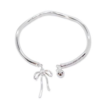 Bangle Bowknot Bells Bracelet Korean Opening Wrist Chain Women Silver Bracelet - Moebius strip