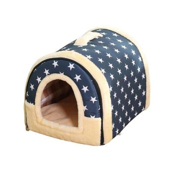 S Size Pet House Kennel Soft Igloo Beds Cave Cat Puppy Bed Warm Cushion Fold - Brown