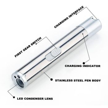 3 in 1 Multi Function Premium Cat Toy Laser Pointer USB Charging LED Torch Light