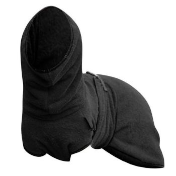 Dog Puppy Hoodies Jacket Solid Coat Pet Winter Soft Warm Clothes S-5XL Black - S