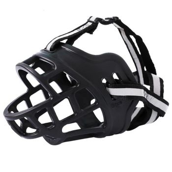 6 Sizes Adjustable Pet Dog No Bite Silicone Basket Muzzle Cage Mouth Mesh Cover - 4#