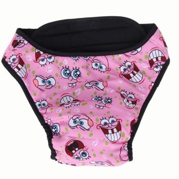 Washable Female Pet Dog Cat Nappy Diaper Physiological Pants Panties Underwear Pink - XS
