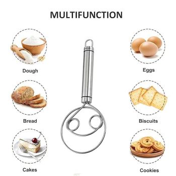 Stainless Steel Double Eye Coil Flour Mixer Household Baking Tool Egg Beate