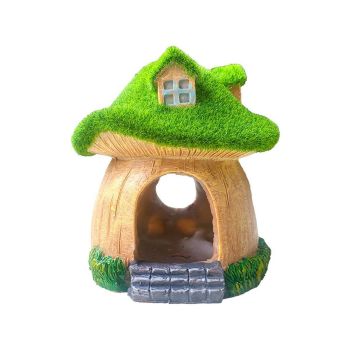 Aquarium Moss Mushroom House Aquascape Crafts Fish Shrimp Hiding Decoration - House With Window