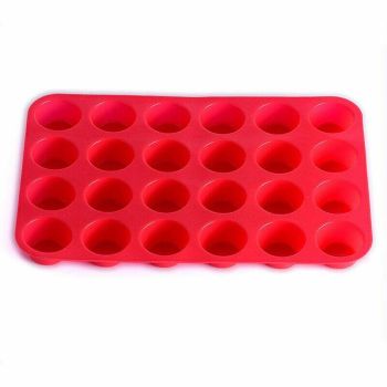 24 Cavity Pan Tray Silicone Mini Cupcake Cookie Baking Mold Au - Yellow