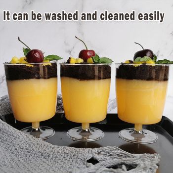 30pcs Clear Hard Plastic Mousse Cake Cup Pudding Ice Cream Dessert Serving Cups
