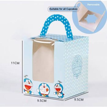 50 Pack Premium Cupcake Boxes with Window Thickened Cardboard Muffin Holders - Red