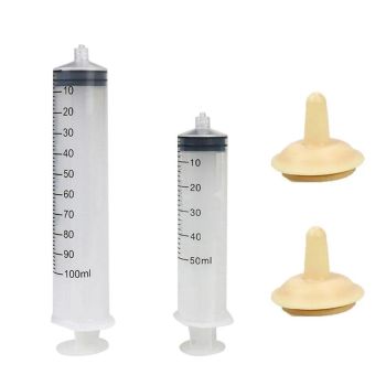 Kitten Puppy Pet Feeding Syringe Feeder Cat Dog Nursing Bottle with Pacifier - L-4PCS
