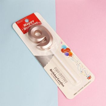 Classic Number Candles Individually Packed With Stand Birthday Make Up Ur Number Rose Gold - Number 2