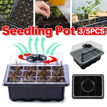 3/5pcs Plastic Seedling Tray Gardening Plant Starter Trays Nursery Pots Planting - 5PCS