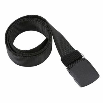 Canvas Web Belt Tactical Nylon Outdoor Waistband Mens Non Metal Buckle - Black