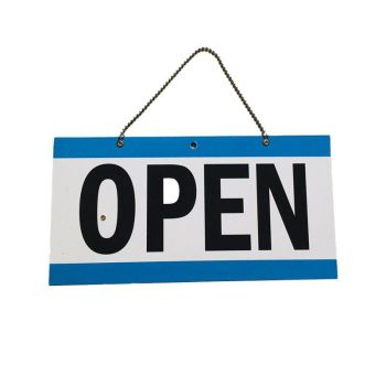 Open Closed Sign with Will Return Clock for Business Shops and Home Use 29x15cm