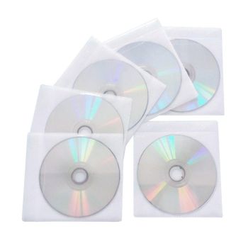 100X Premium Color Mixing CD DVD Double Sided Plastic Sleeves Holds 2 discs Storage Bag