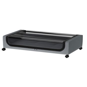 Under Bed Storage Rack Square Design with Wheels Rolling Trolley Box for Home - Black