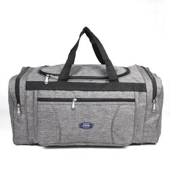 Large Capacity Waterproof Travel Luggage Bag Lightweight Foldable Handbag - Medium-Grey