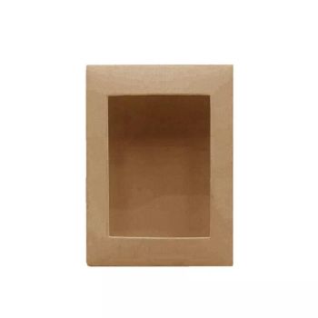 50PCS Kraft Paper Gift Boxes with PVC Window White Black Bakery Packaging Carton - S