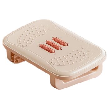 Ergonomic Office Footrest Adjustable Under Desk Stool Anti Fatigue Foot Support - White