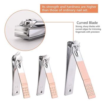 18 Piece Rose Gold Stainless Steel Manicure Pedicure Set With Travel Case