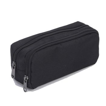 Large Capacity Pencil Case Double Layer for Primary School Students Creative Bag - Black