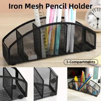 Multi Grid Metal Desktop Storage Box Pen Holder Cosmetic Organiser Tidy Box