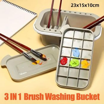3 in 1 Multi Functional Pen Wash Bucket Portable Shabu Cleaning Tool Set
