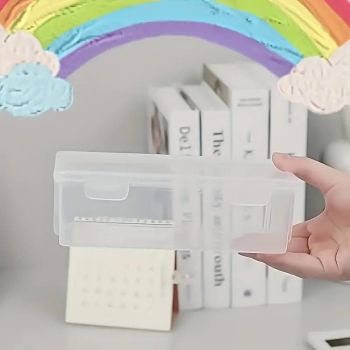 Transparent Stationery Organiser Box with Lid Pencil Pen Case Holder 4pcs Set