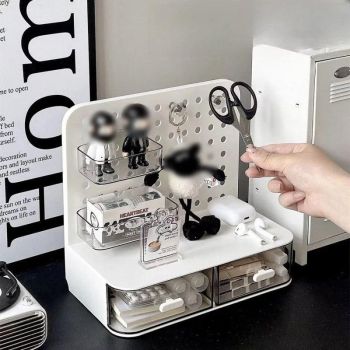 Desktop Storage Box Drawer Organizer Hole Plate Shelf Sub Storage Solution
