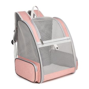 Large Foldable Breathable Portable Cat Dog Bag Outdoor Shoulder Pet Backpack - Pink