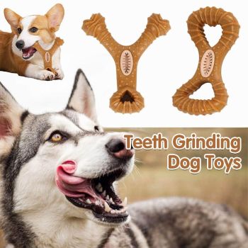 Interactive Dog Food Toy Leaky Bone Shape Chew Grinding Pet Treat Dispensing - 8-Shaped